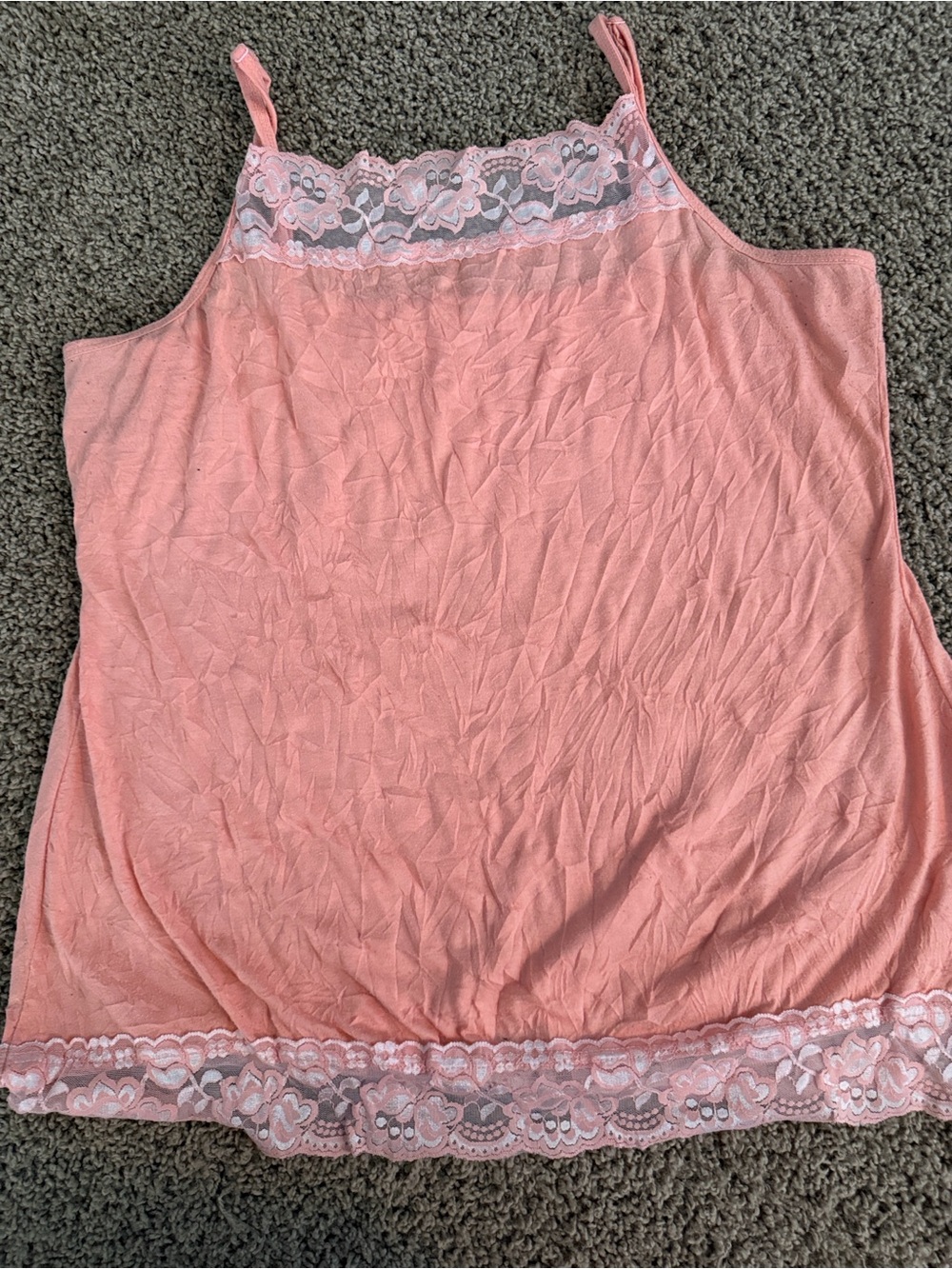 Soft Orange Lace Trim Cami Tank Top